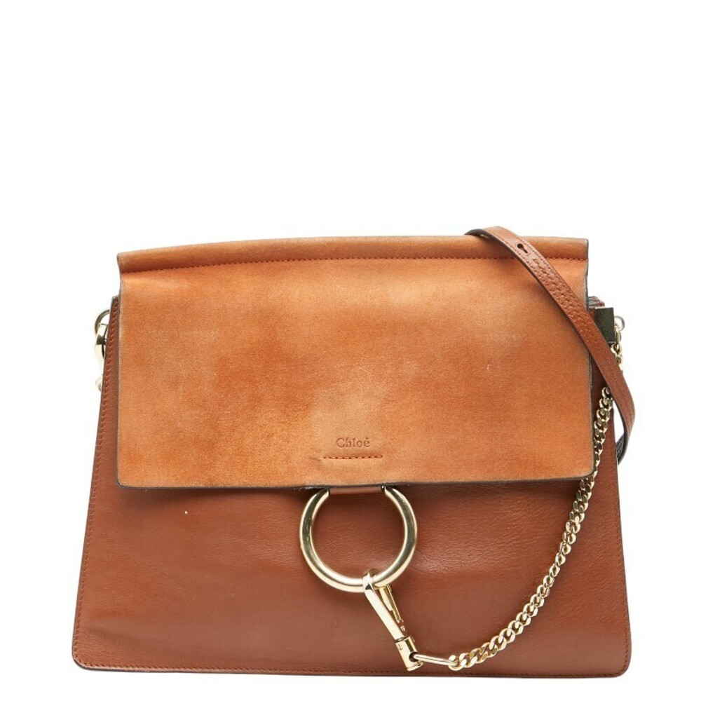 Chloe Faye Crossbody Bag Brown Leather Suede